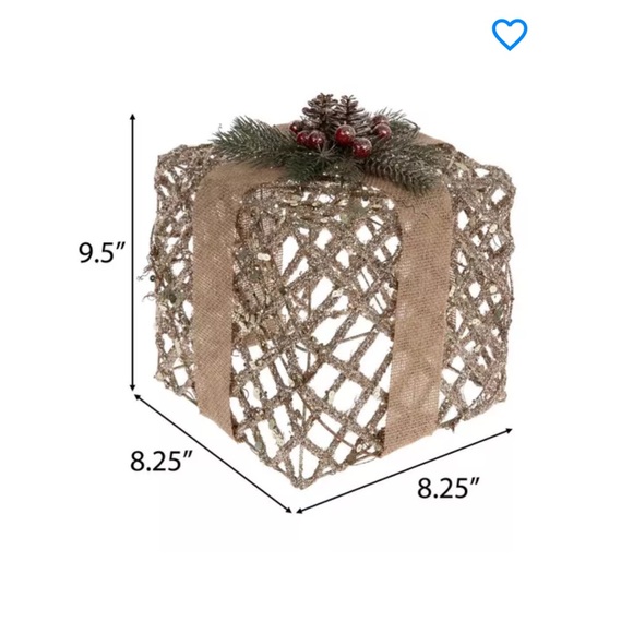 New Hobby Lobby Set of 3 Glitter & Pine Metal Holiday Gift Boxes Decor - Picture 12 of 14